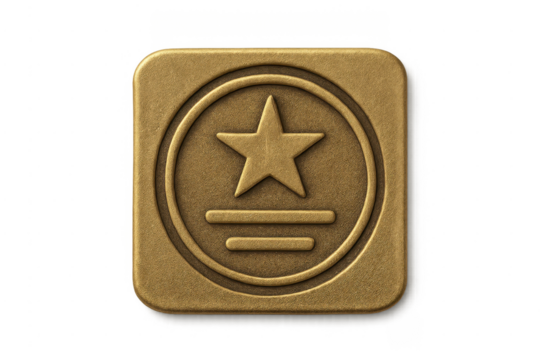 Golden star symbol badge representing achievement and quality