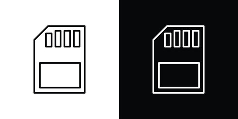 Memory card icon design element. Linear style vectors