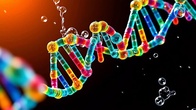 Colorful DNA Structure Helix