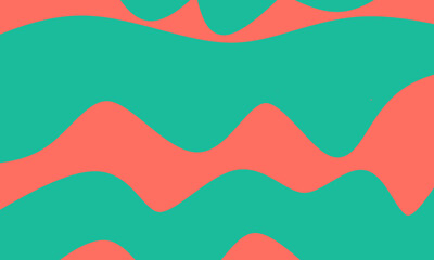 Abstract Teal and Coral Wavy Background Minimal Design