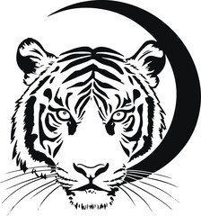 Minimalist tiger eyes only, drawn with simple clean lines representing focus and strength 2
