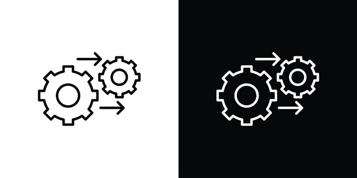 Processing icon design element. Linear style vectors