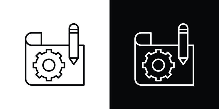 Prototyping icon design element. Linear style vectors