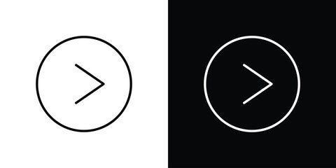 Right arrow icon design element. Linear style vectors