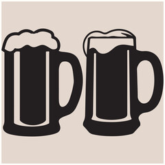 mug of beer with foam silhouette