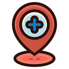 Obraz premium hospital healthcare location icon illustration