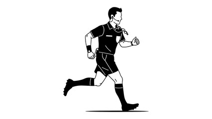 Fototapeta premium Find professional referee running vector illustration for sports and games use