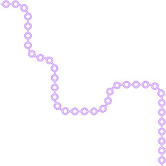 Circle flow passes along a line shaped in an S-formed curve pattern.