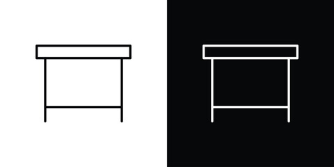 School desk icon design element. Linear style vectors