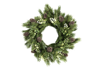 christmas wreath isolated on white