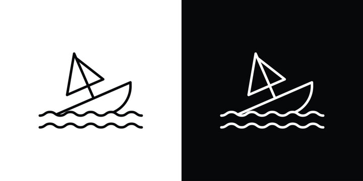Sinking ship icon design element. Linear style vectors
