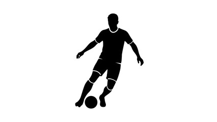 Obraz premium Soccer player silhouette vector illustration for sports and football design needs