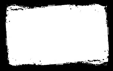 Grunge border vector texture background. Abstract frame overlay. Dirty and damaged backdrop. Vector graphic illustration with transparent white. 