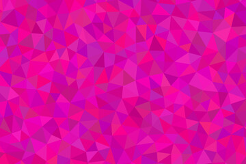 Fototapeta premium Vibrant magenta and pink low poly abstract background texture featuring a complex mosaic pattern of many small triangles