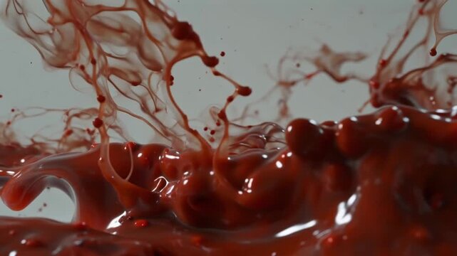 Red ink or blood cells flowing through vein, haemoglobin, anaemia concept, women's menstrual health, 3d medical healthcare horror, action, or suspense scenes, film overlay effect