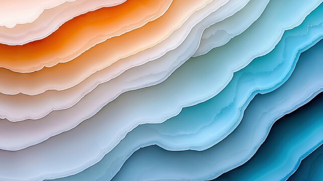 An abstract layered design with a gradient of colors, creating a sense of depth and visual interest. The soft lighting enhances the smooth, flowing forms.