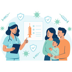 Family Vaccination Info illustration vector
