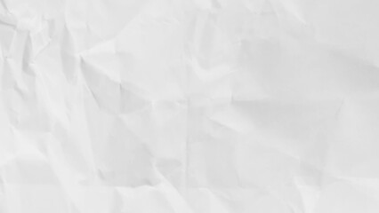 White crumpled paper pattern. Crumpled white paper overlay surface texture for background. Clean white paper, wrinkled, abstract background. Paper background with copy space for text.