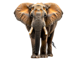 Elephant's Majesty Frontal View of Majestic Tusker