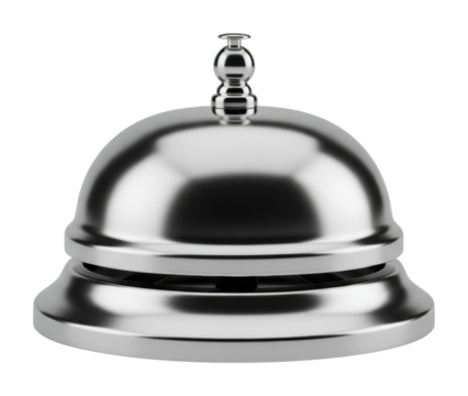 Hotel reception bell action hospitality industry product isolated on transparent background