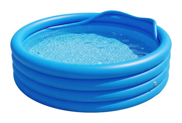 Inflatable swimming pool for summer fun backyard relaxation isolated on transparent background