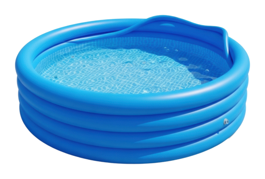 Inflatable swimming pool for summer fun backyard relaxation isolated on transparent background