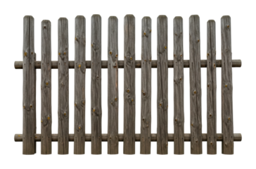 Wooden fence panel design product natural light isolated on transparent background