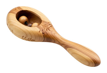 Traditional wooden maraca artisan workshop product isolated on transparent background
