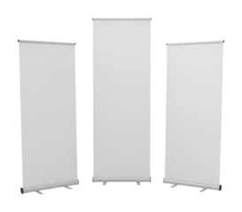 Display banners for events trade shows marketing isolated on transparent background