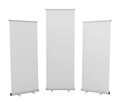 Display banners for events trade shows marketing isolated on transparent background