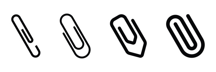 Paperclip vector symbol. Paper clip attachment icon illustration. Paperclip design icon. Vector illustration on white background of paperclip.