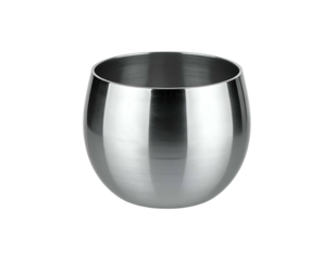 Metal cup for drinking, isolated on black background