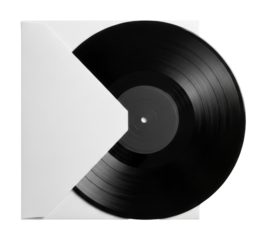 Vinyl record showcase music isolated on transparent background
