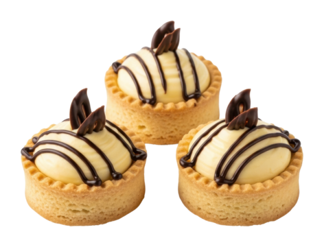 Decadent mini pastry treats bakery food dessert isolated on transparent background