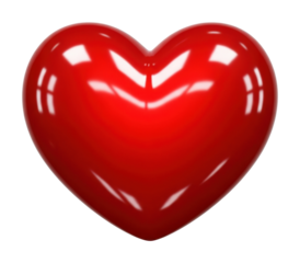 Celebrating love red heart symbol digital abstract isolated on transparent background