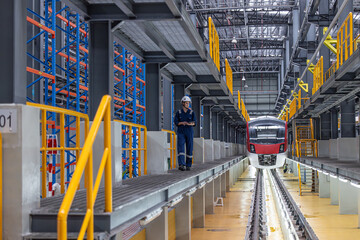 Locomotive train parking service station, Modern industry engineering for urban transportation line