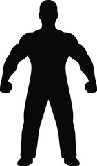 Obraz premium Muscular man silhouette strength power