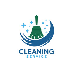 Modern cleaning service sparkling fresh logo