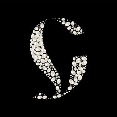 Capital Letters C of English alphabet. luxury and elegant font glamour french style