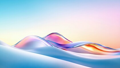 An abstract image featuring flowing waves with a colorful gradient background, creating a sense of fluidity and visual interest.