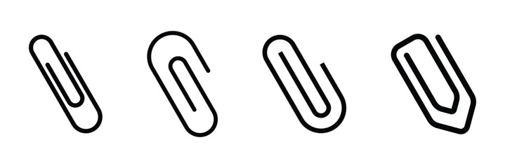 Paper clip icon. Attachment vector sign. Paper clip line icon symbol, line thickness can be adjusted, vector illustration, eps 10