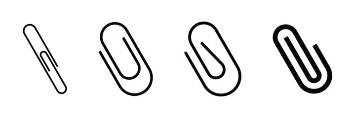 Paper clip vector icon set illustration isolated on white background