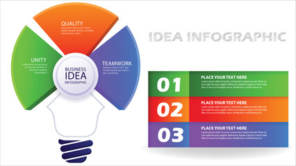 Boost your brand with a dynamic business idea infographic highlighting teamwork, unity, and quality for compelling presentations and impactful marketing strategies that drive success