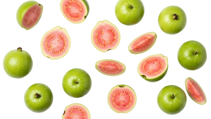 Delicious fresh guava fruit flat lay arrangement