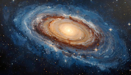 Incandescent Galactic Core Surrounded by Spiral Arms and Star Field &mdash; Milky Way, Observation, Science