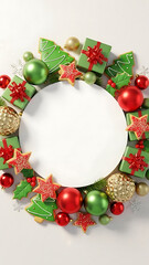 Beautiful Holiday Decorations Arranged in a Circle