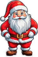 Cute Santa Claus Waving – Christmas Cartoon Illustration
