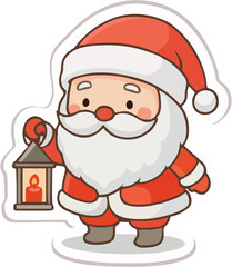 Cute Santa Claus Waving – Christmas Cartoon Illustration