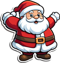 Cute Santa Claus Waving – Christmas Cartoon Illustration