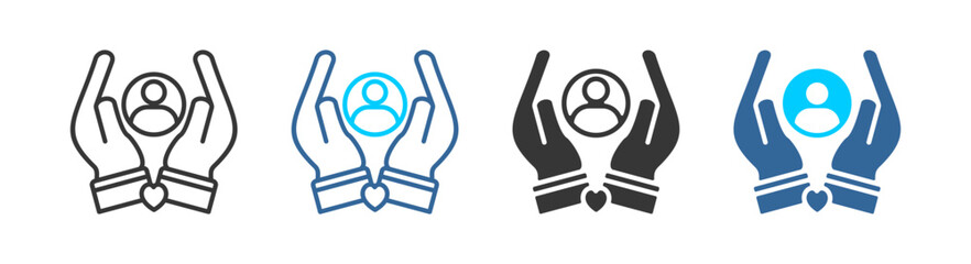 support icon set multiple style collection